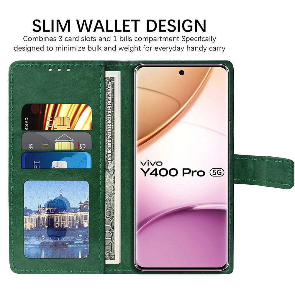 Premium Wallet Flip Cover for Vivo Y400 Pro 5G