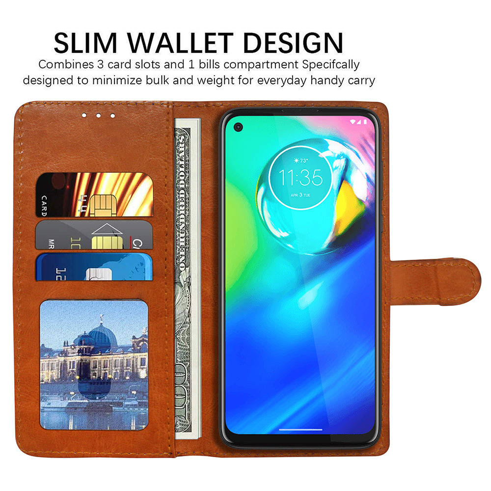 Premium Wallet Flip Cover for Motorola Moto G8 Power 4G