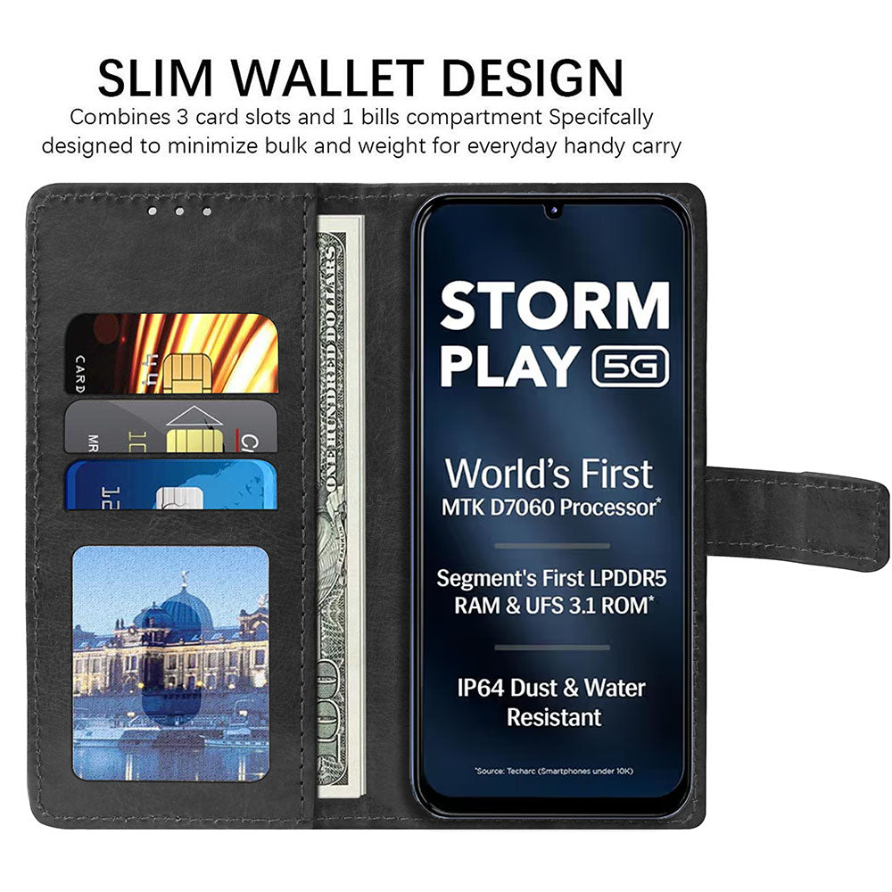 Premium Wallet Flip Cover for Lava Storm Play 5G