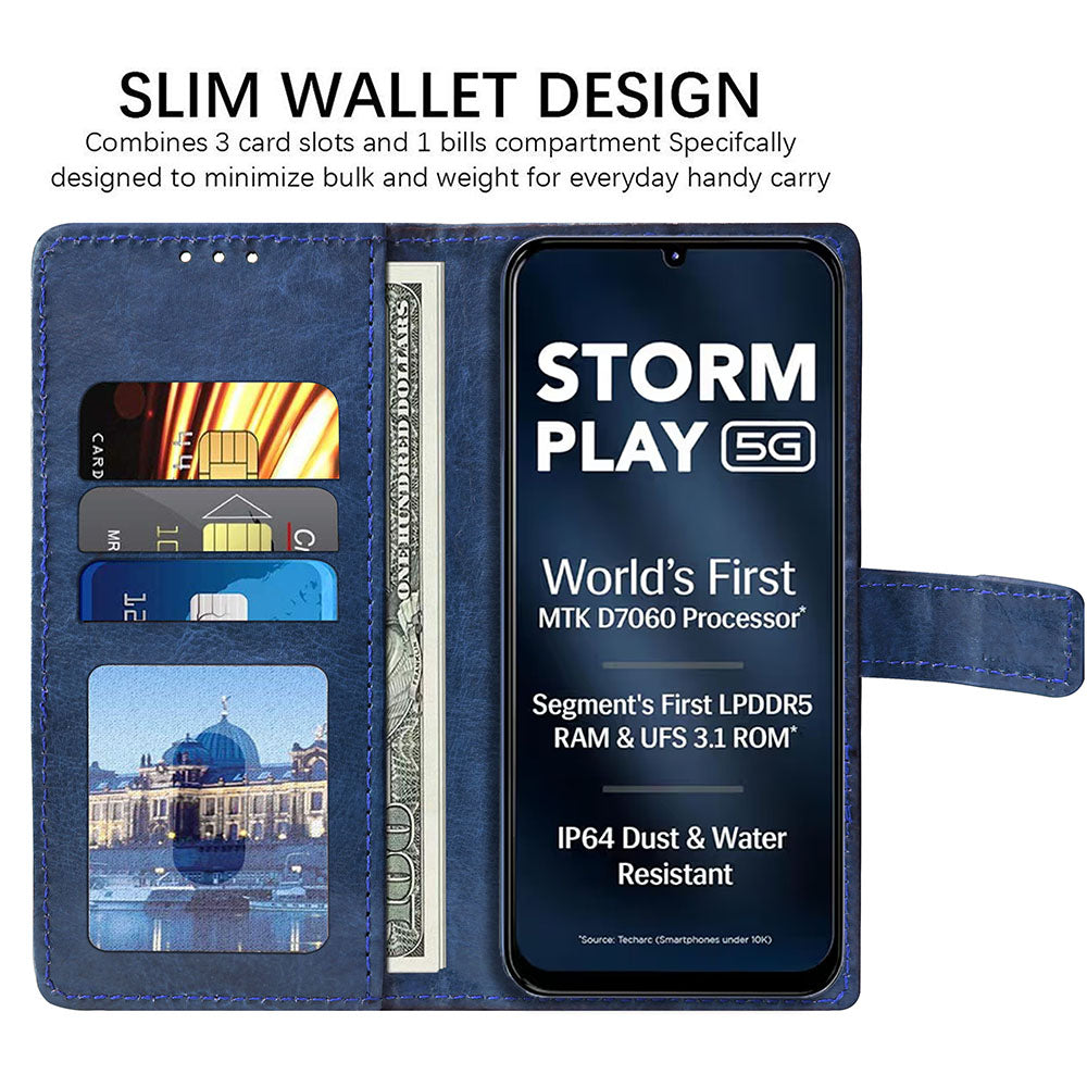Premium Wallet Flip Cover for Lava Storm Play 5G