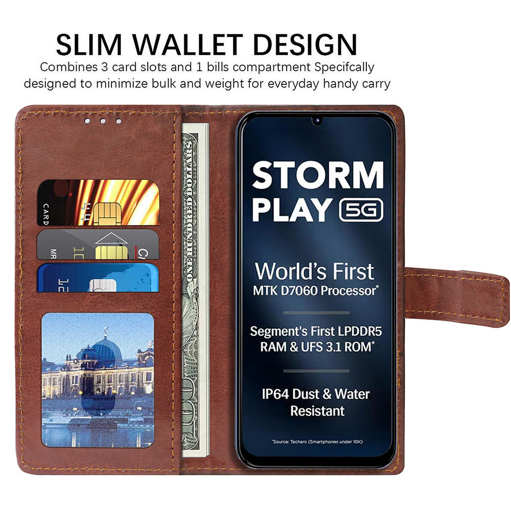 Premium Wallet Flip Cover for Lava Storm Play 5G