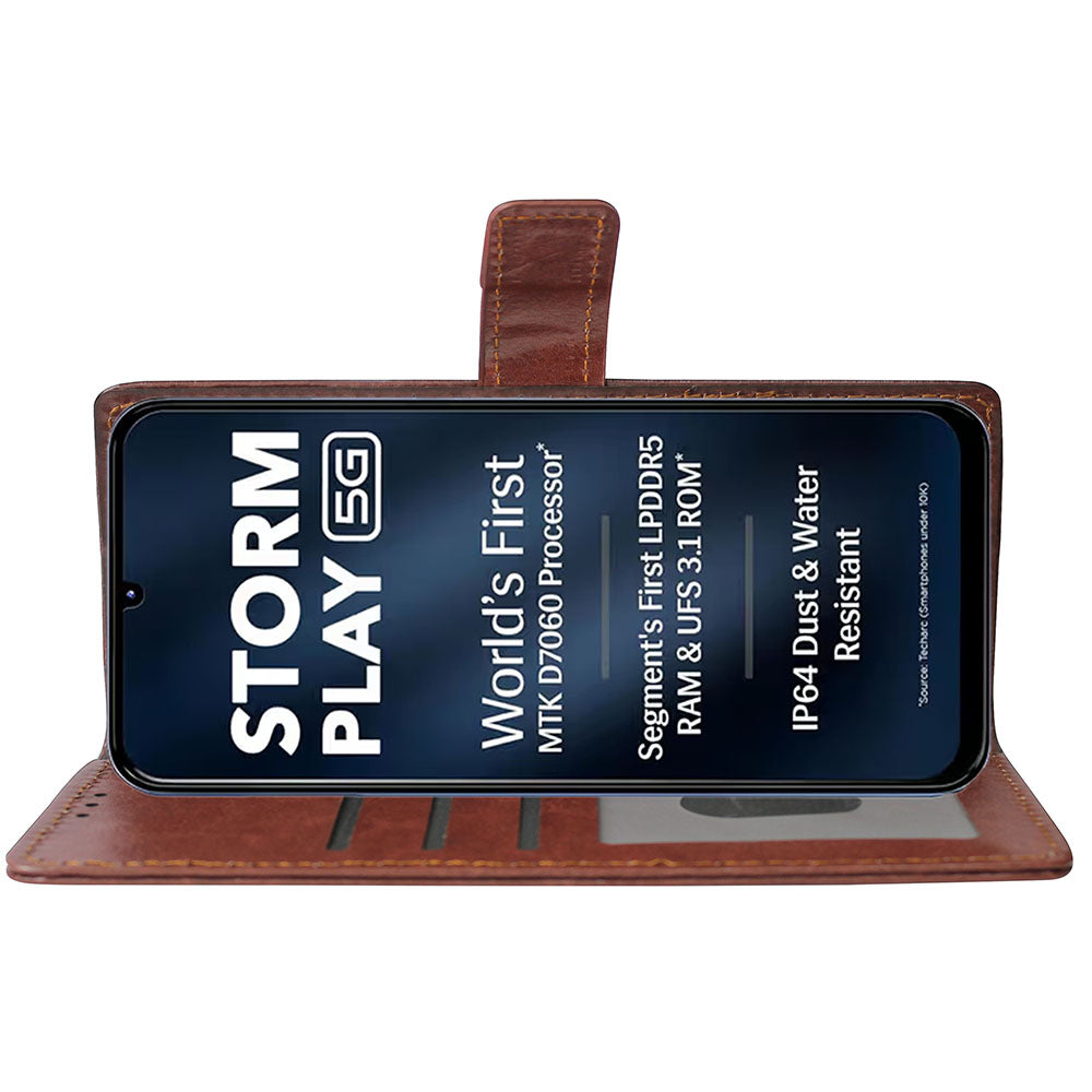 Premium Wallet Flip Cover for Lava Storm Play 5G