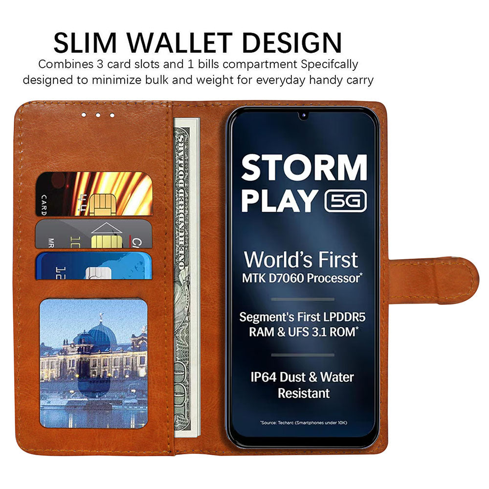 Premium Wallet Flip Cover for Lava Storm Play 5G