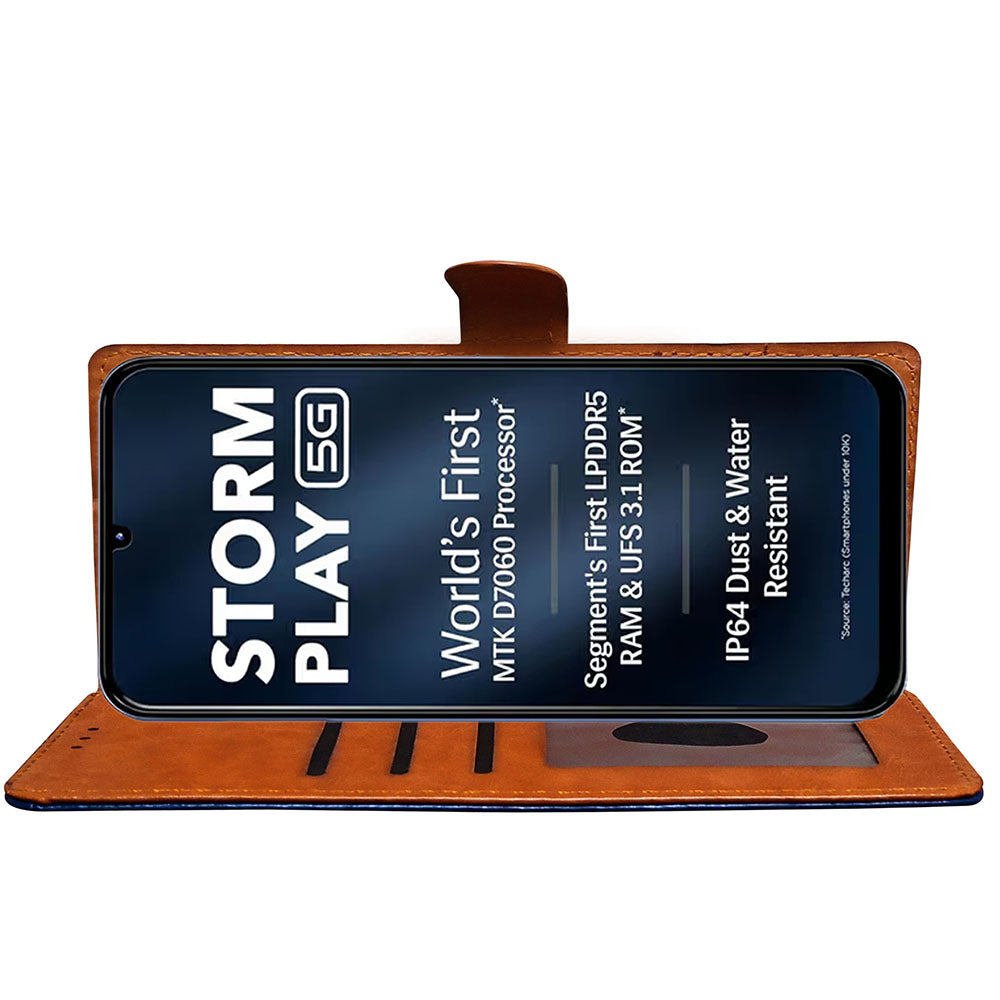 Premium Wallet Flip Cover for Lava Storm Play 5G