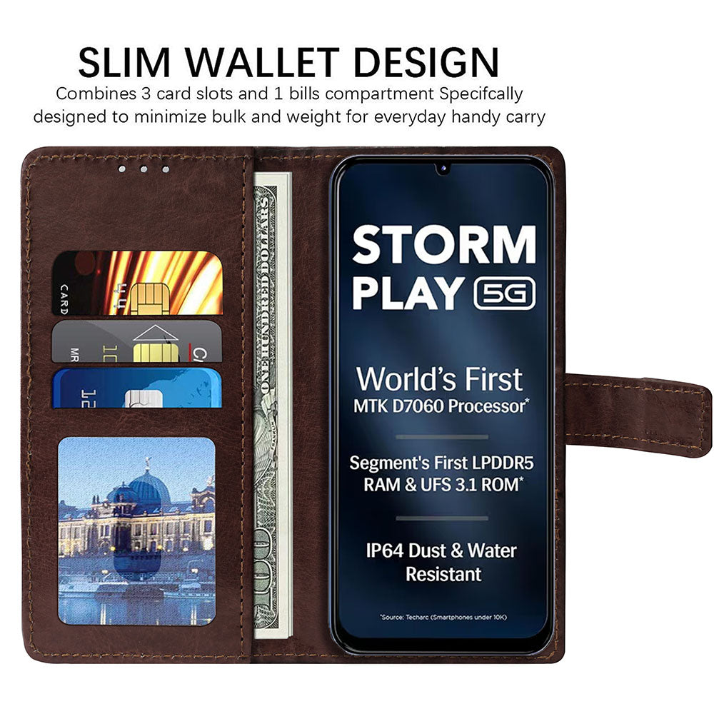 Premium Wallet Flip Cover for Lava Storm Play 5G