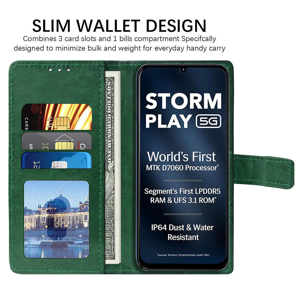 Premium Wallet Flip Cover for Lava Storm Play 5G