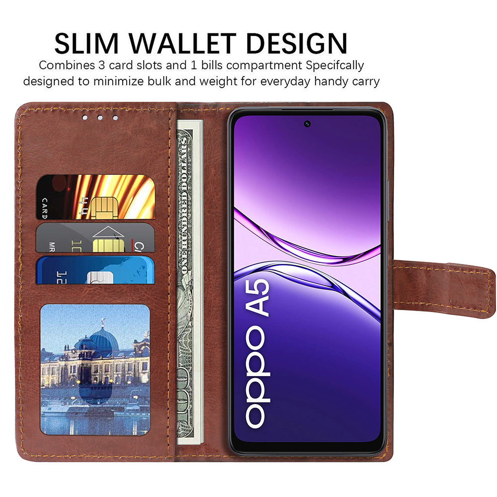 Premium Wallet Flip Cover for Oppo A5 5G