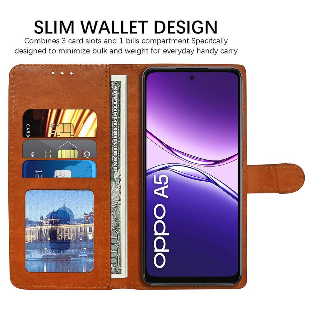 Premium Wallet Flip Cover for Oppo A5 5G