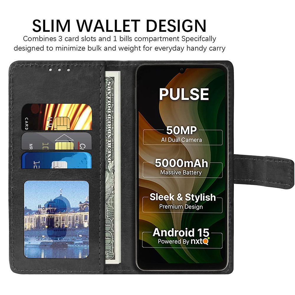Premium Wallet Flip Cover for Ai+ Pulse 4G