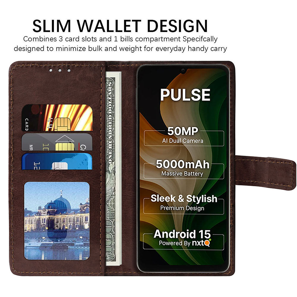 Premium Wallet Flip Cover for Ai+ Pulse 4G