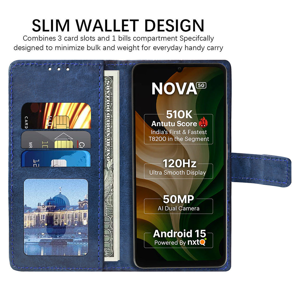 Premium Wallet Flip Cover for Ai+ Nova 5G