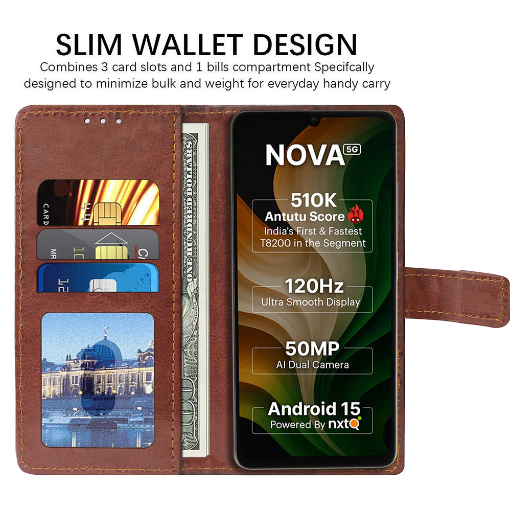 Premium Wallet Flip Cover for Ai+ Nova 5G