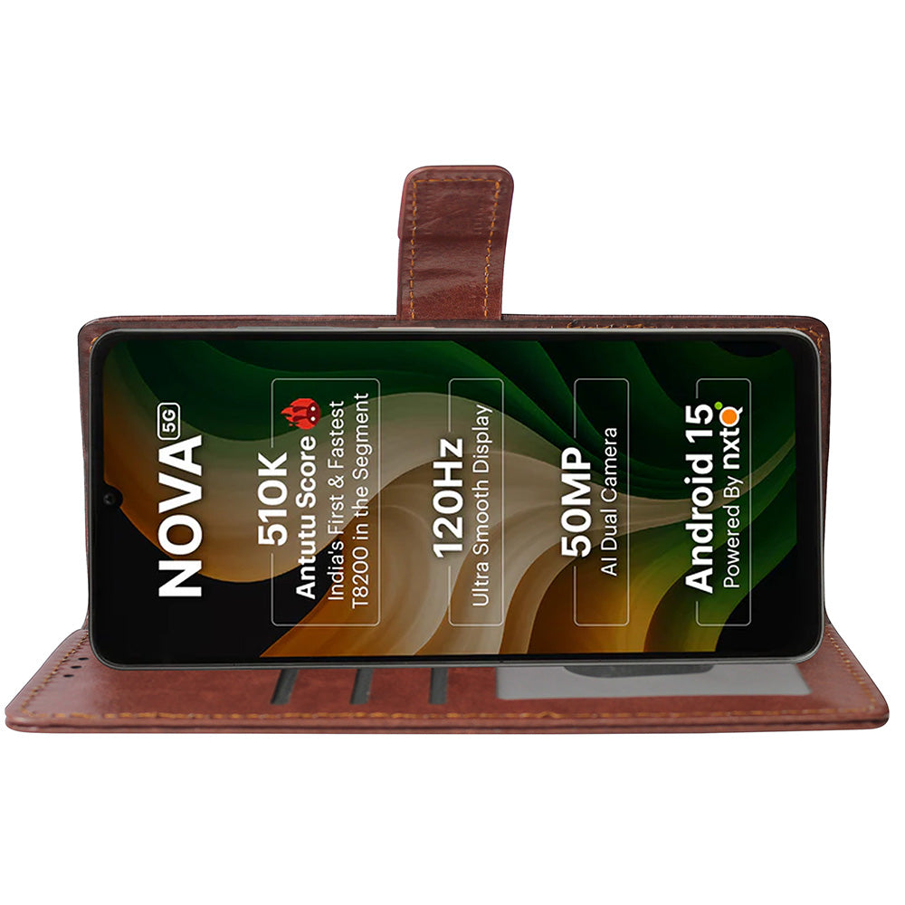 Premium Wallet Flip Cover for Ai+ Nova 5G
