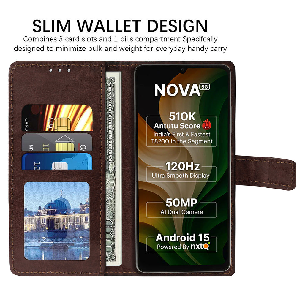 Premium Wallet Flip Cover for Ai+ Nova 5G