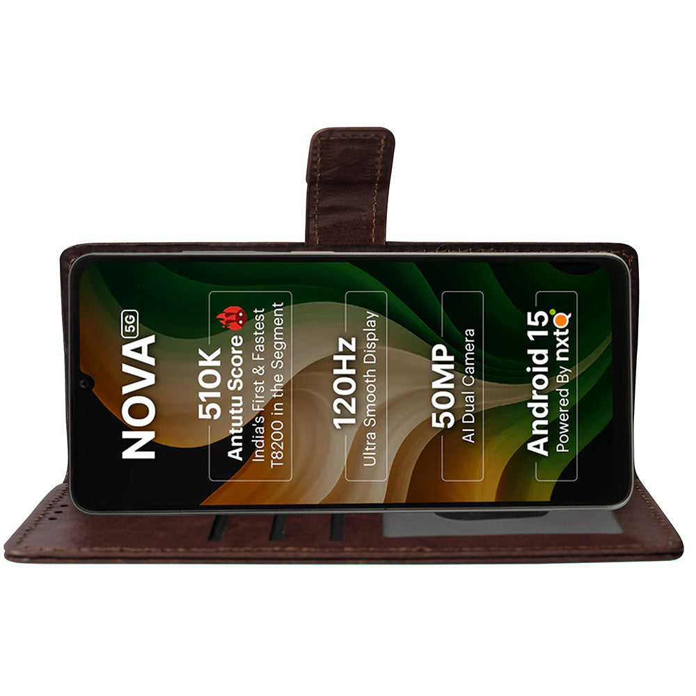 Premium Wallet Flip Cover for Ai+ Nova 5G