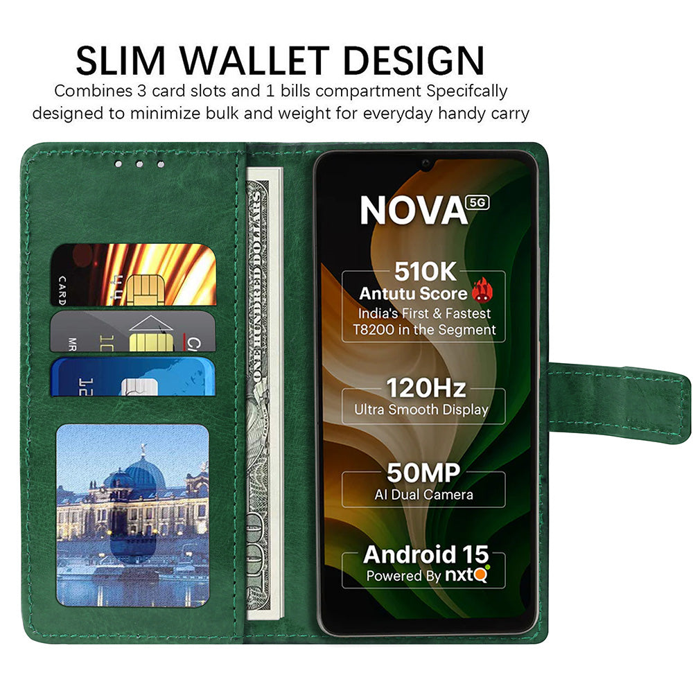 Premium Wallet Flip Cover for Ai+ Nova 5G