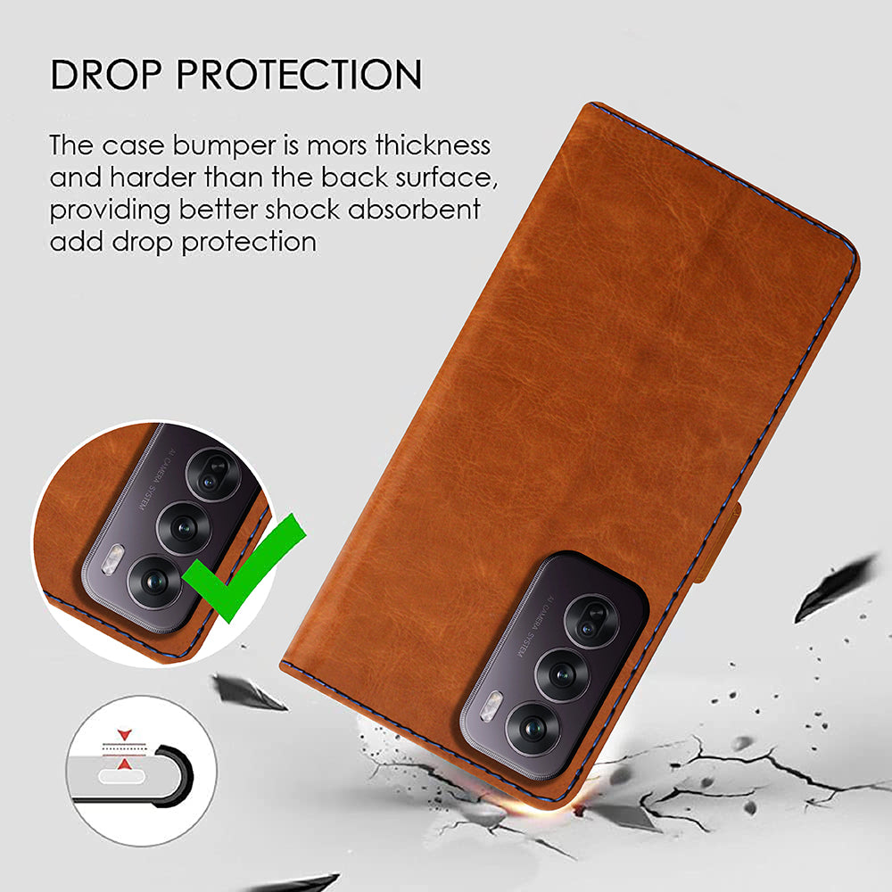Premium Wallet Flip Cover for Oppo Reno 12 5G