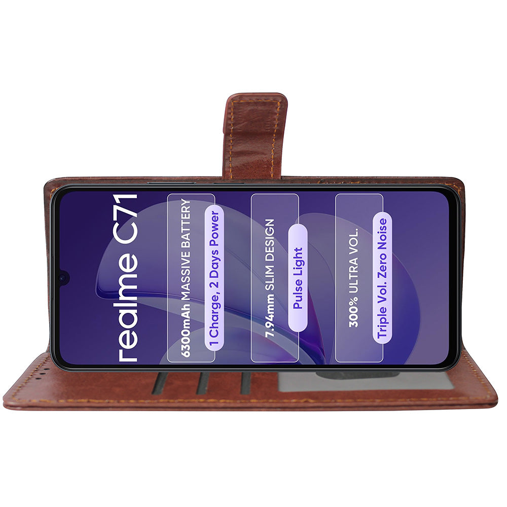 Premium Wallet Flip Cover for Realme C71 4G