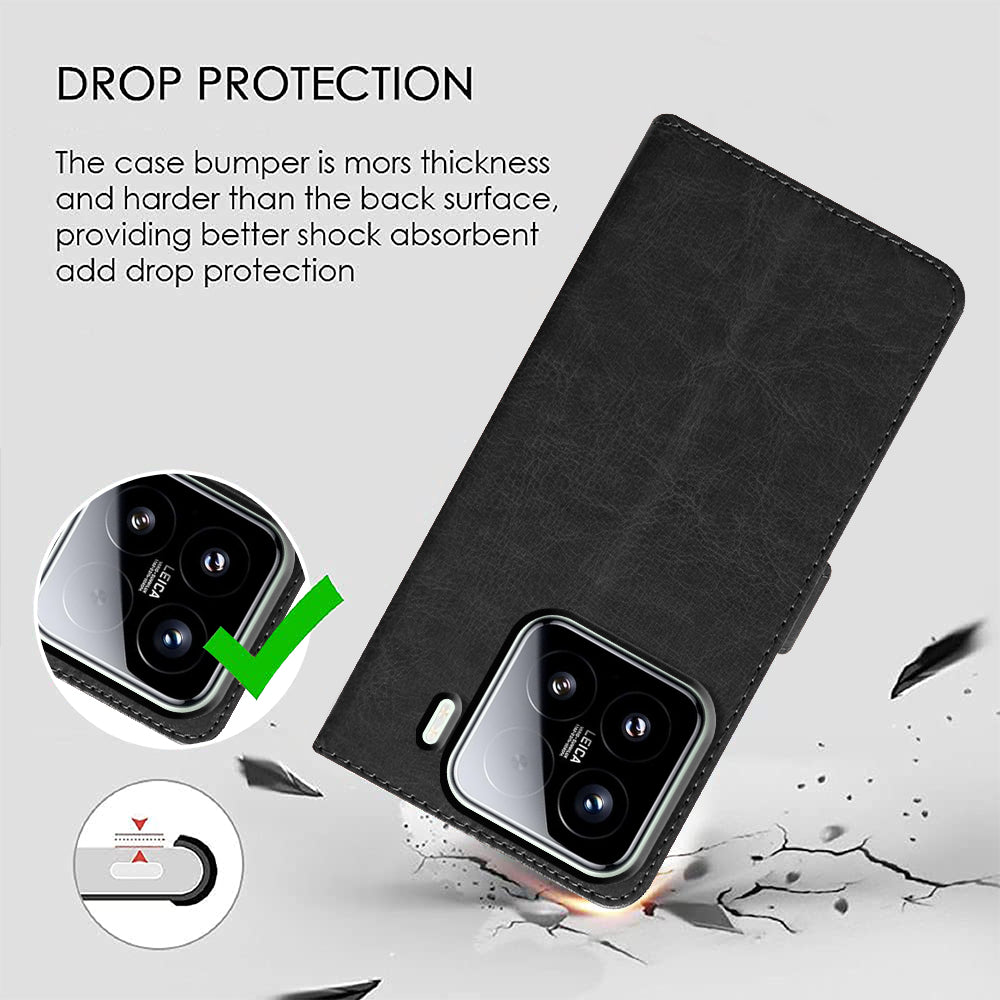 Premium Wallet Flip Cover for Xiaomi 15 5G