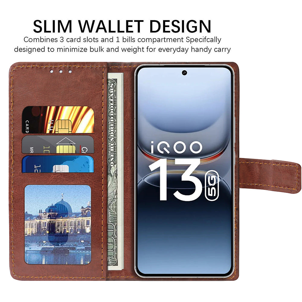 Premium Wallet Flip Cover for iQOO 13 5G