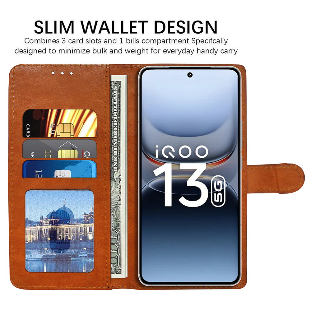 Premium Wallet Flip Cover for iQOO 13 5G