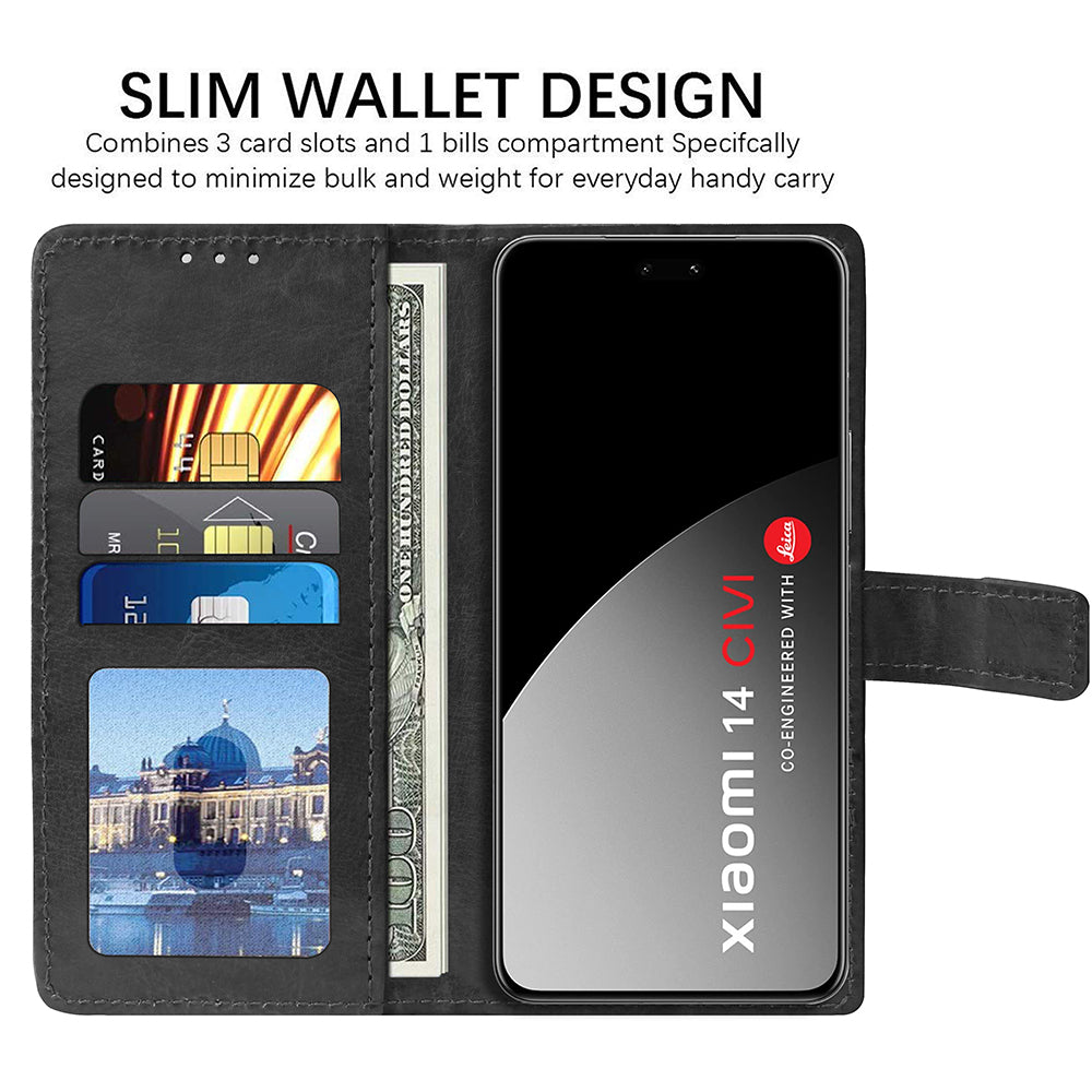 Premium Wallet Flip Cover for Mi 14 CIVI 5G