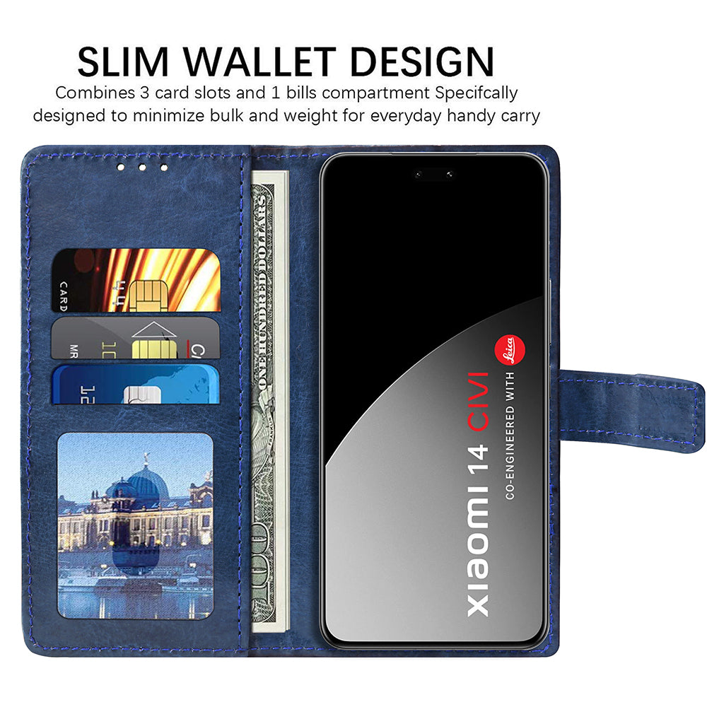 Premium Wallet Flip Cover for Mi 14 CIVI 5G
