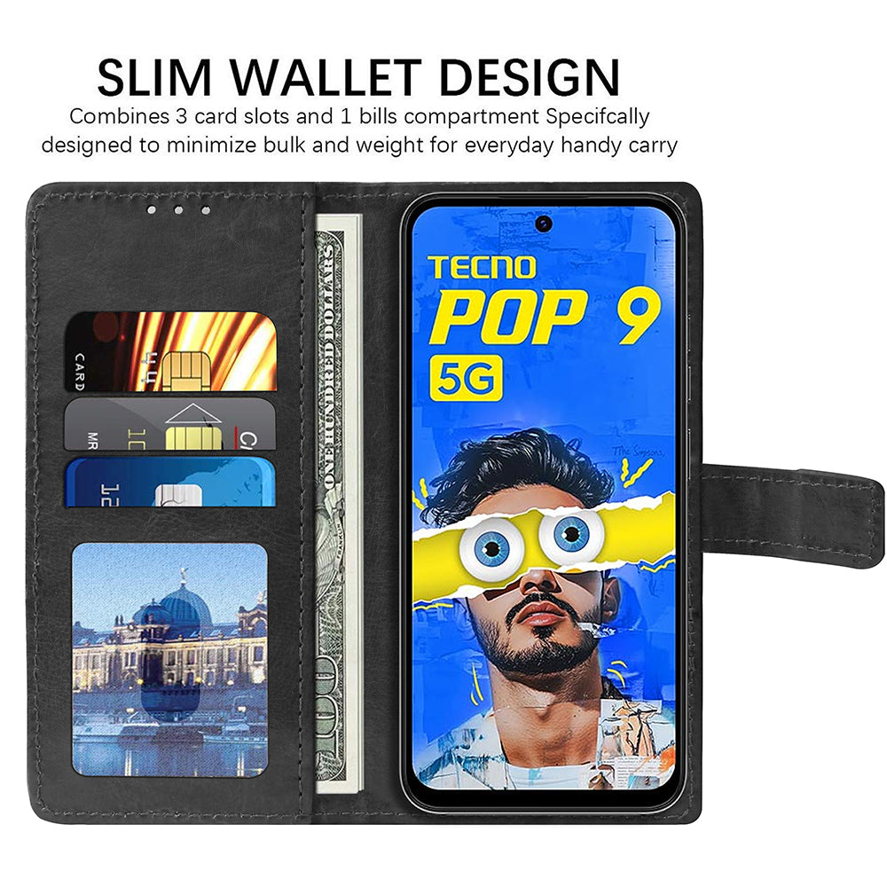 Premium Wallet Flip Cover for Tecno Pop 9 5G