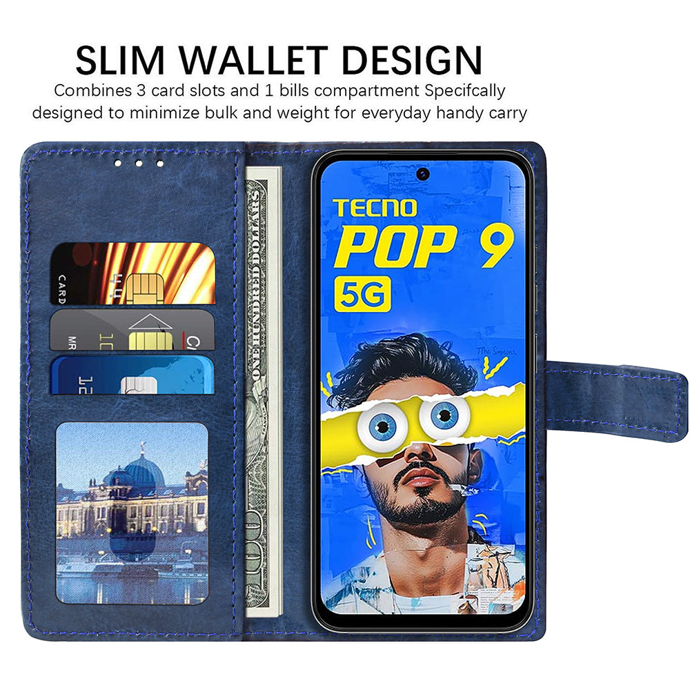 Premium Wallet Flip Cover for Tecno Pop 9 5G