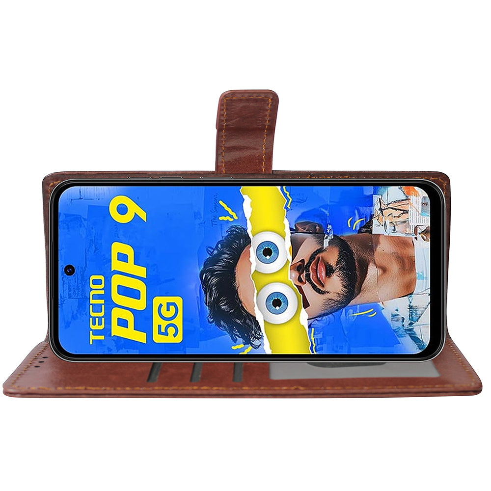 Premium Wallet Flip Cover for Tecno Pop 9 5G