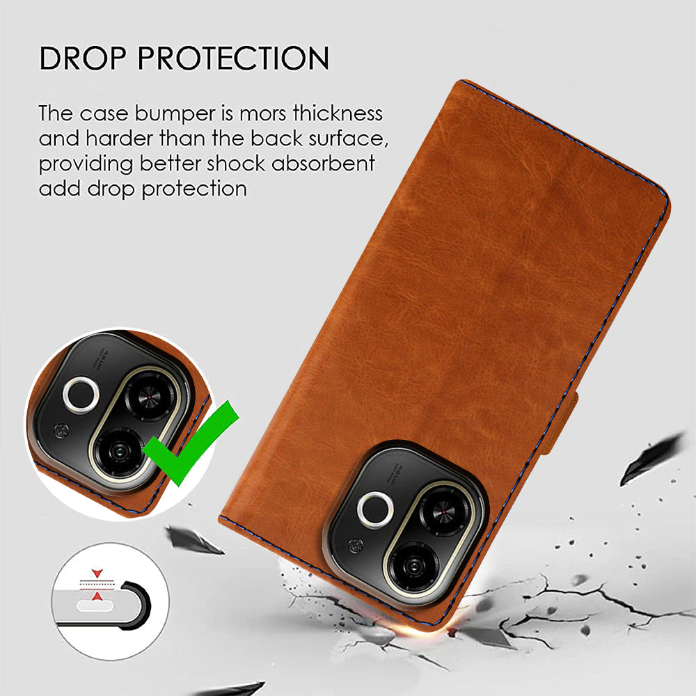 Premium Wallet Flip Cover for Tecno Pop 9 5G