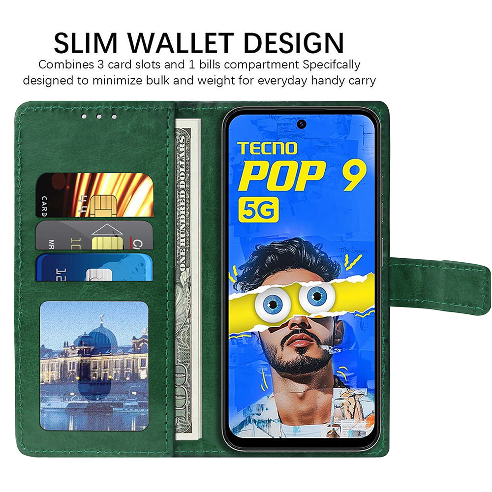 Premium Wallet Flip Cover for Tecno Pop 9 5G