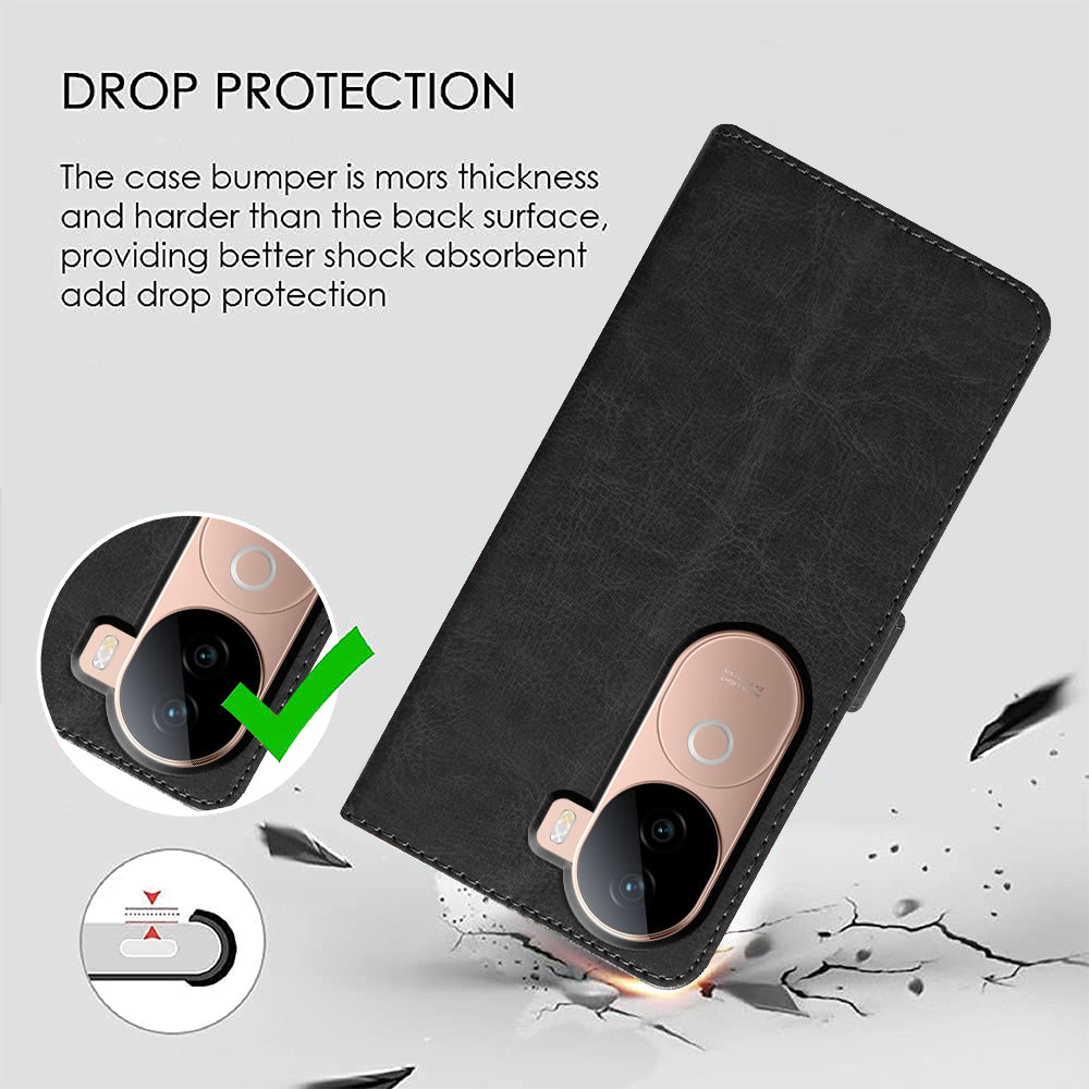 Premium Wallet Flip Cover for Vivo V40e 5G / iQOO Z9s 5G
