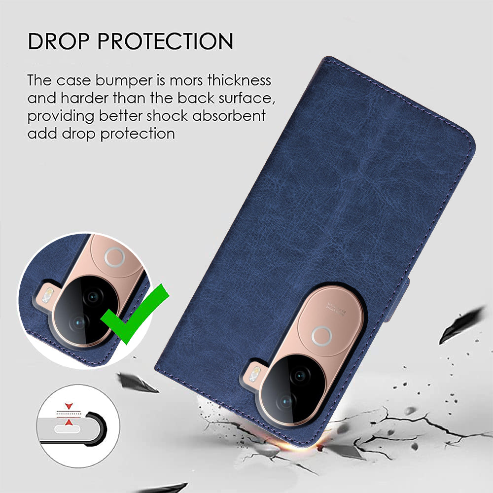 Premium Wallet Flip Cover for Vivo V40e 5G / iQOO Z9s 5G