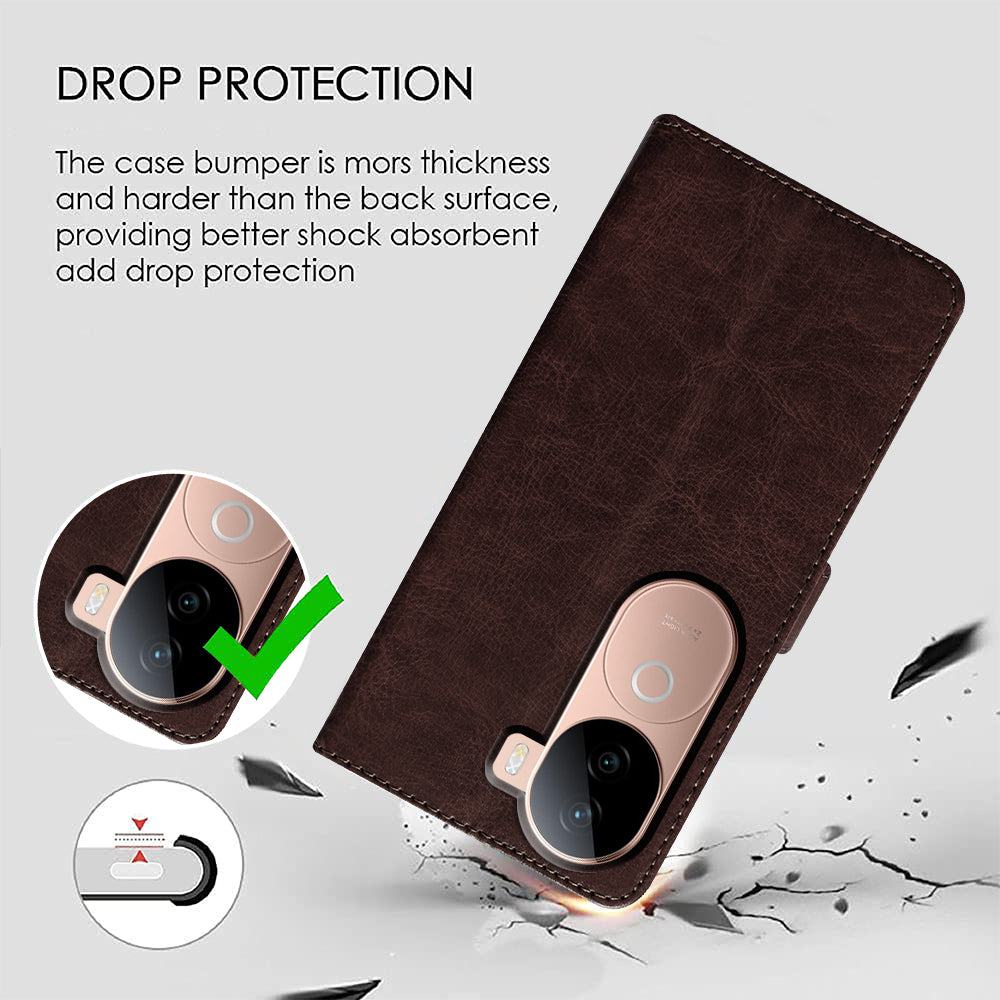 Premium Wallet Flip Cover for Vivo V40e 5G / iQOO Z9s 5G