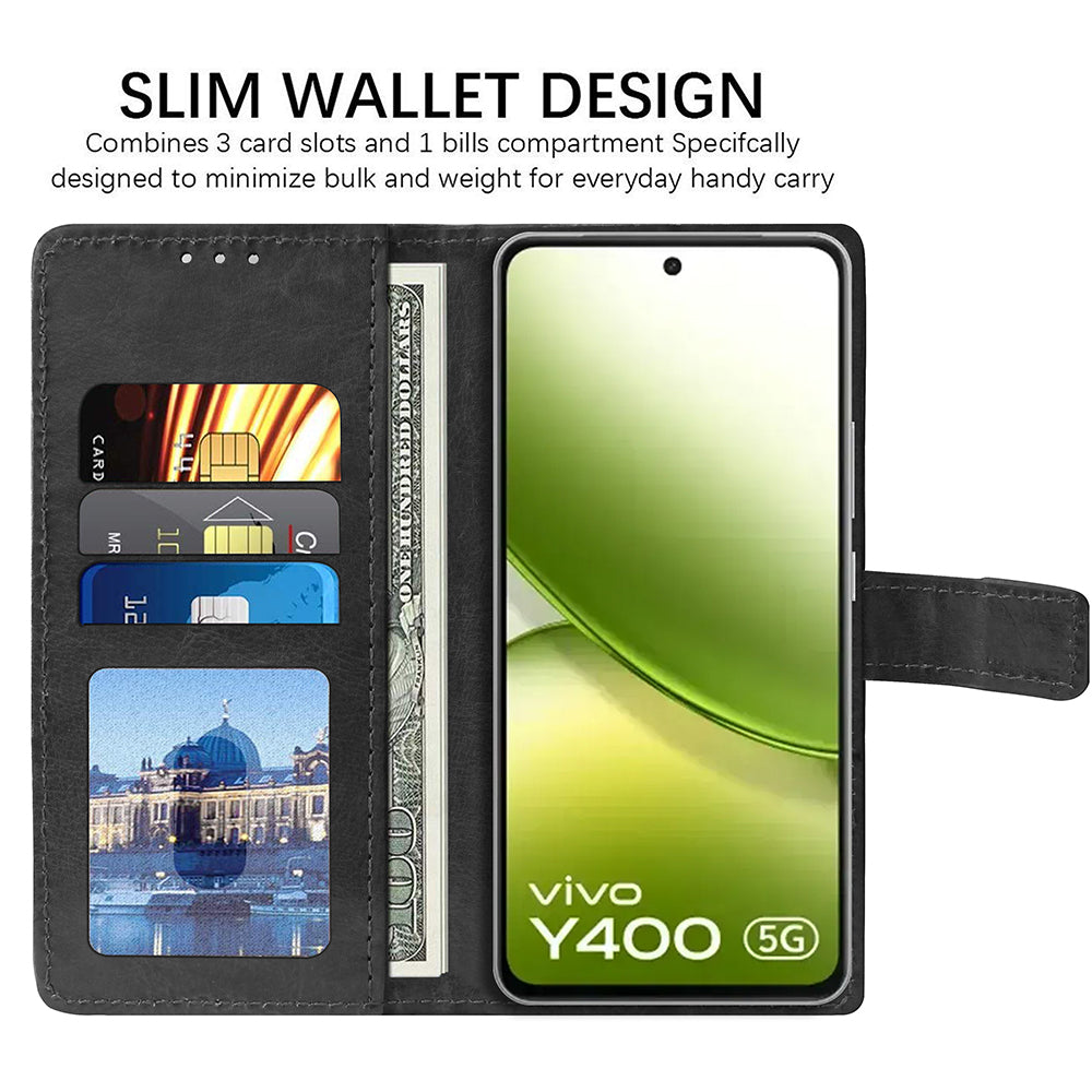 Premium Wallet Flip Cover for Vivo Y400 5G