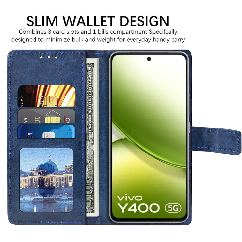 Premium Wallet Flip Cover for Vivo Y400 5G