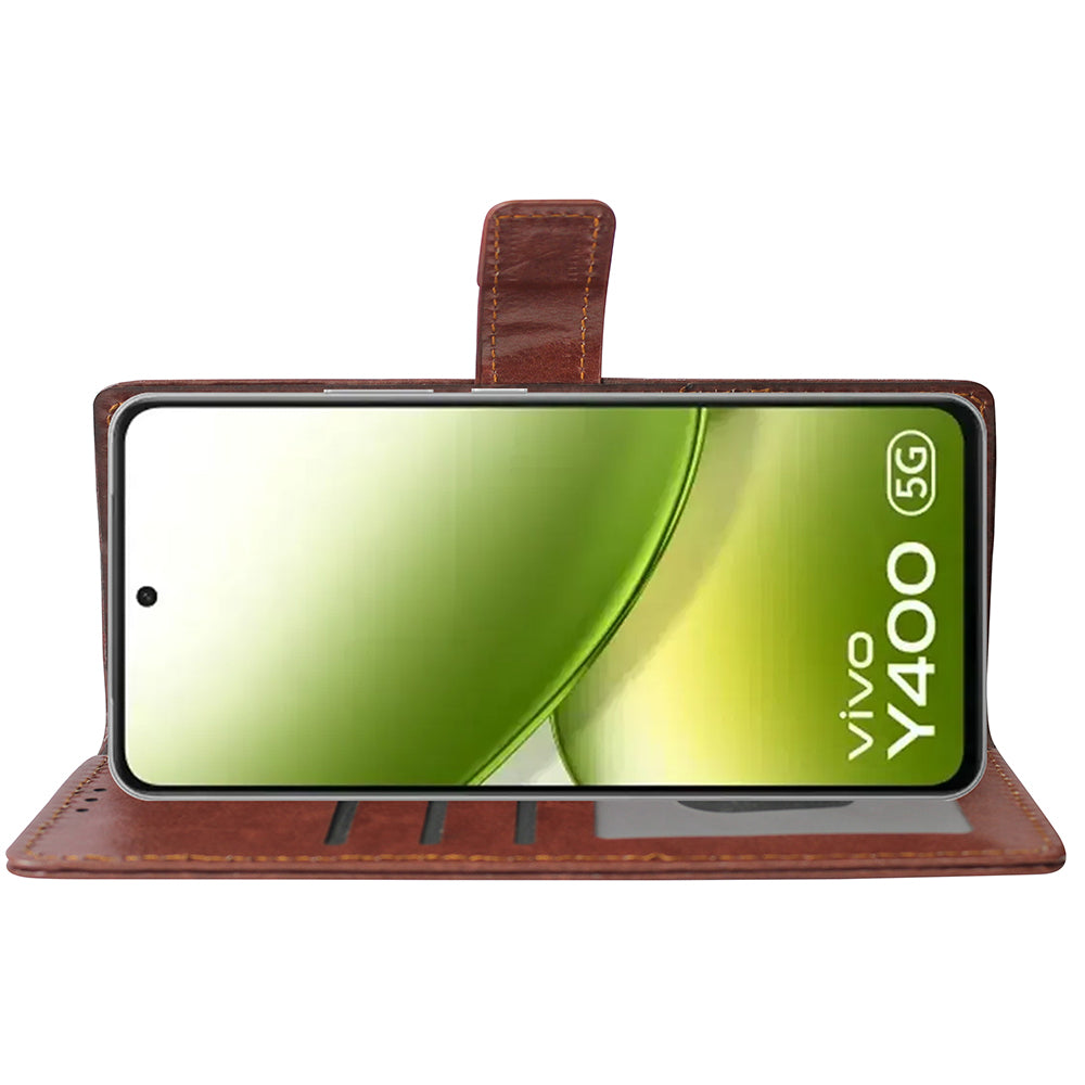 Premium Wallet Flip Cover for Vivo Y400 5G