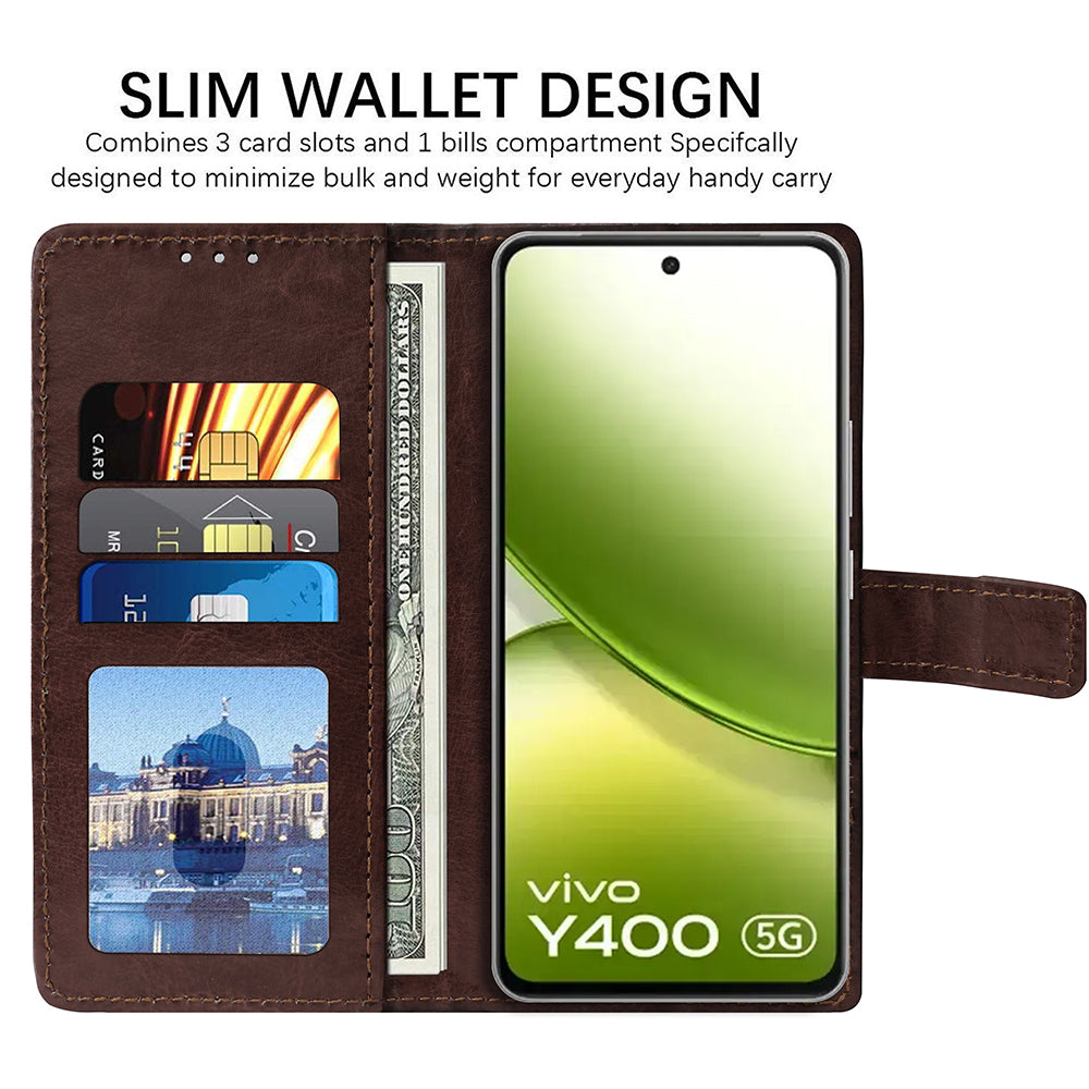 Premium Wallet Flip Cover for Vivo Y400 5G