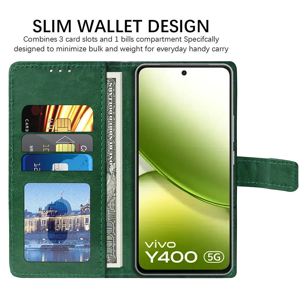 Premium Wallet Flip Cover for Vivo Y400 5G