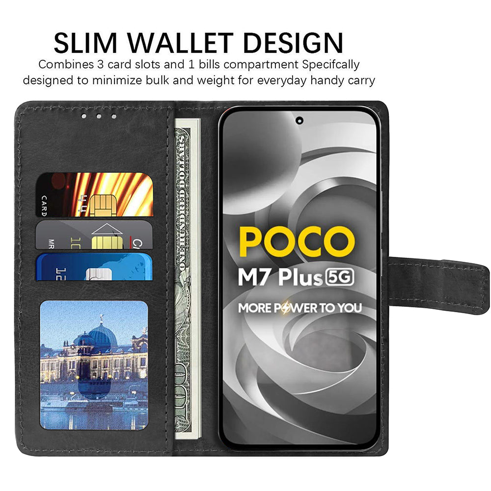 Premium Wallet Flip Cover for Poco M7 Plus 5G