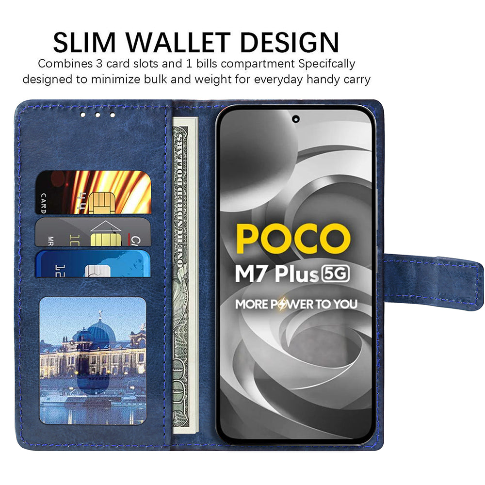 Premium Wallet Flip Cover for Poco M7 Plus 5G