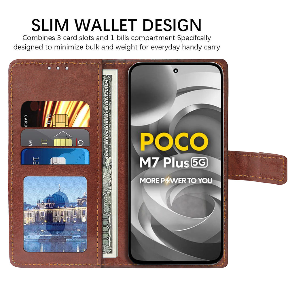 Premium Wallet Flip Cover for Poco M7 Plus 5G