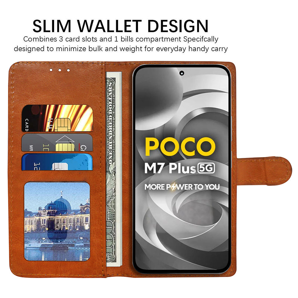 Premium Wallet Flip Cover for Poco M7 Plus 5G