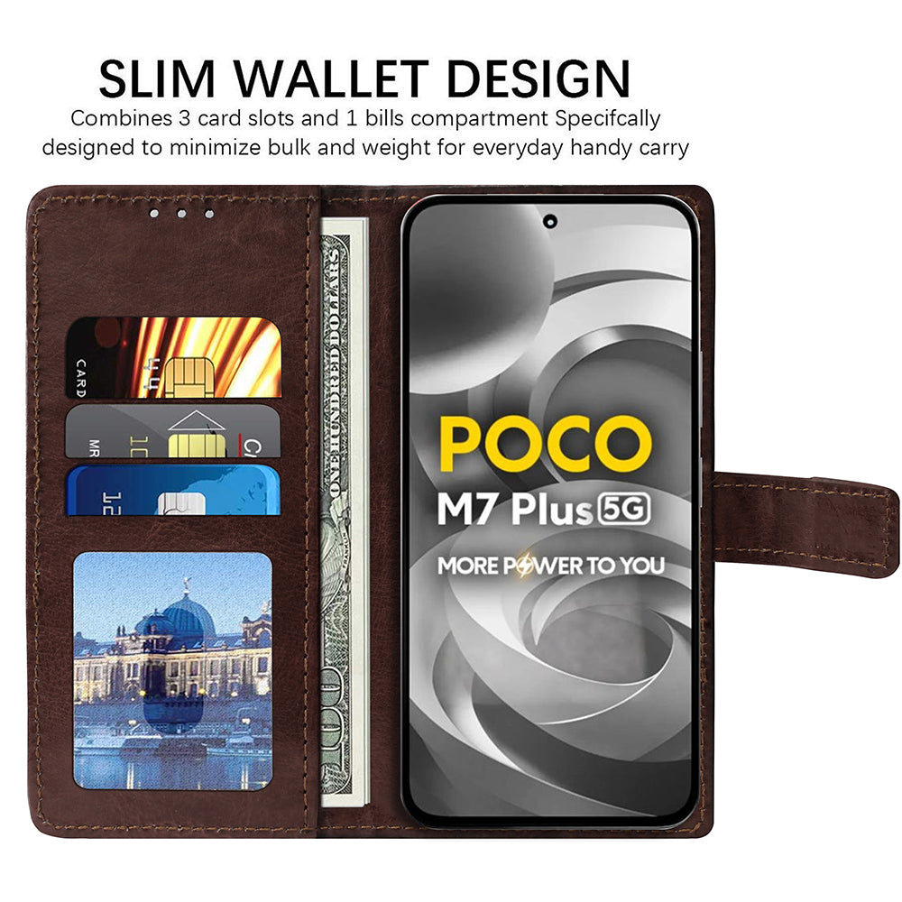 Premium Wallet Flip Cover for Poco M7 Plus 5G
