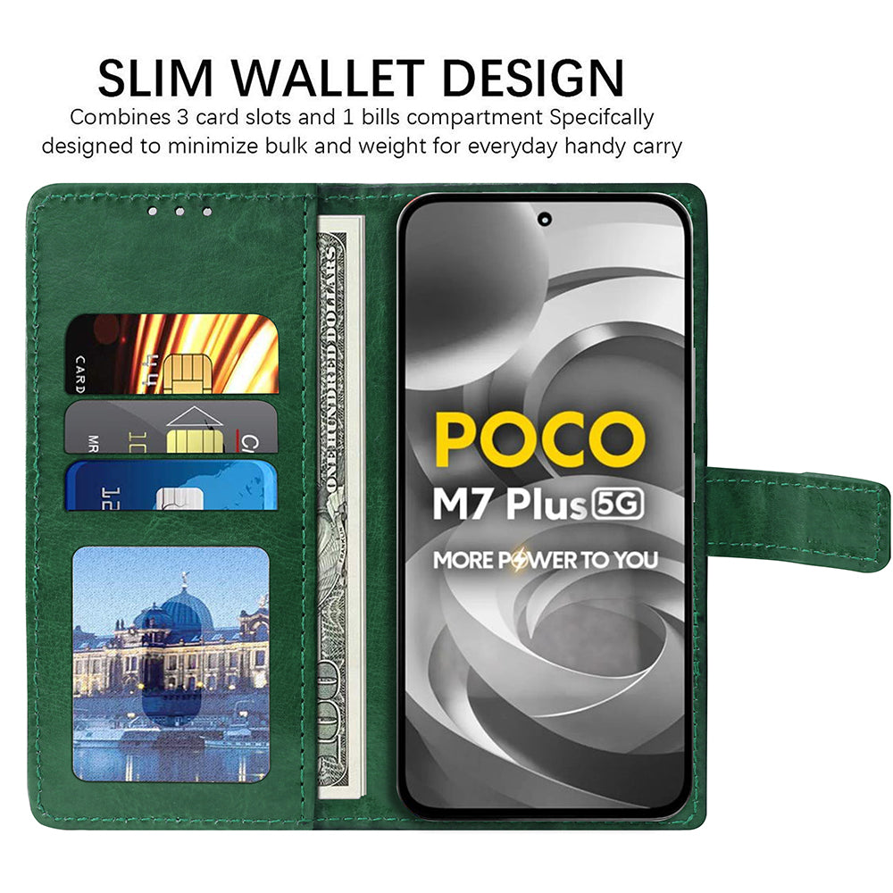 Premium Wallet Flip Cover for Poco M7 Plus 5G