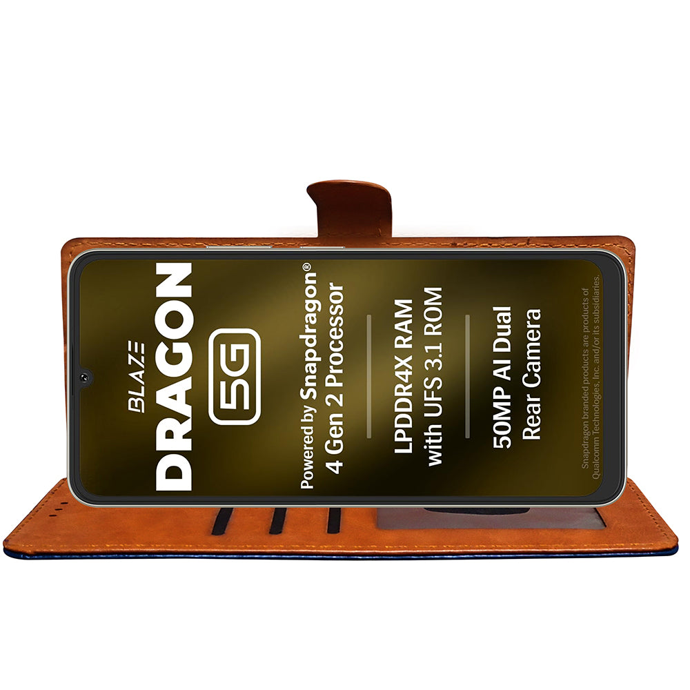 Premium Wallet Flip Cover for Lava Blaze Dragon 5G