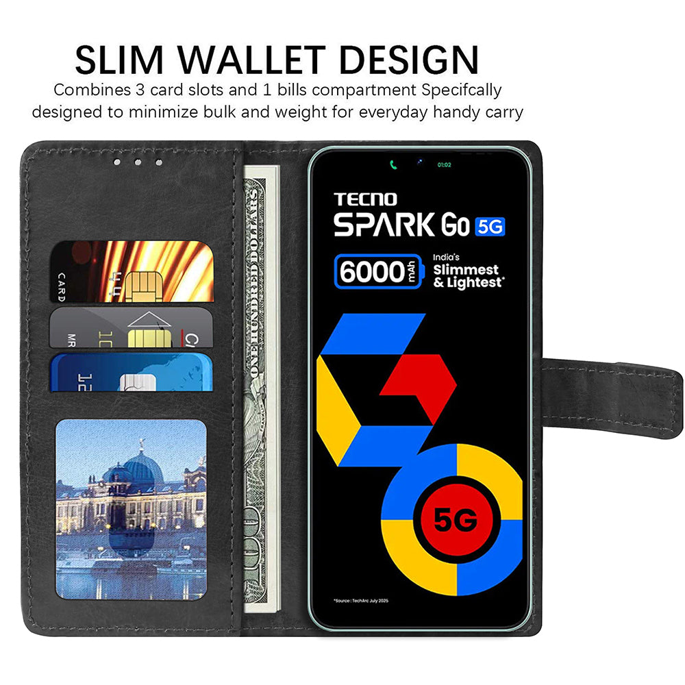 Premium Wallet Flip Cover for Tecno Spark Go 5G