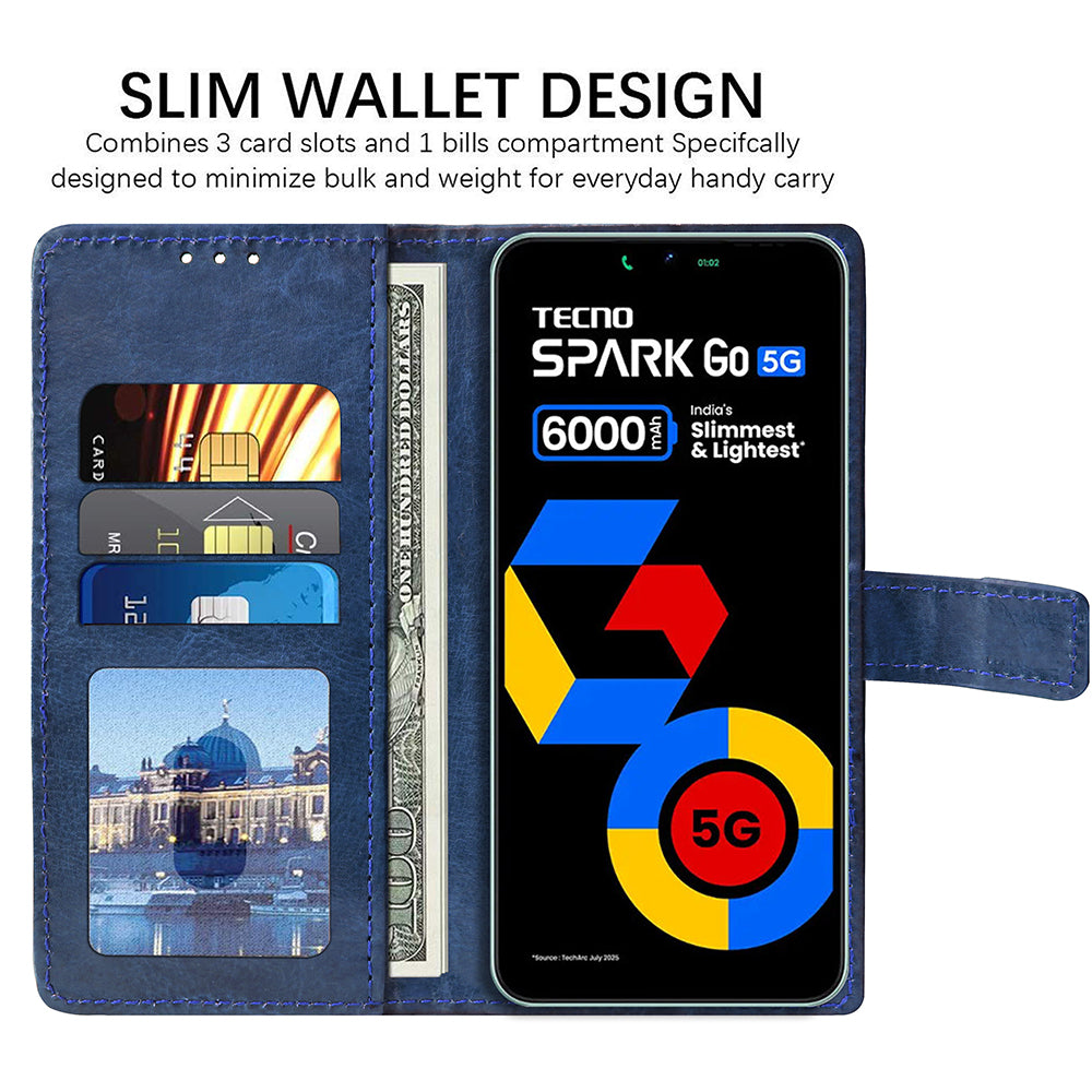 Premium Wallet Flip Cover for Tecno Spark Go 5G