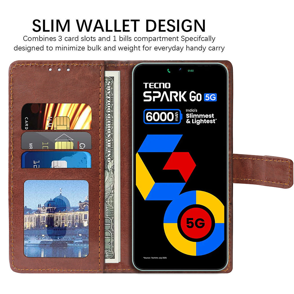 Premium Wallet Flip Cover for Tecno Spark Go 5G